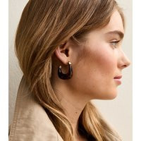 Brown Tortoiseshell Curved Edge Earrings New Look | New Look (UK)