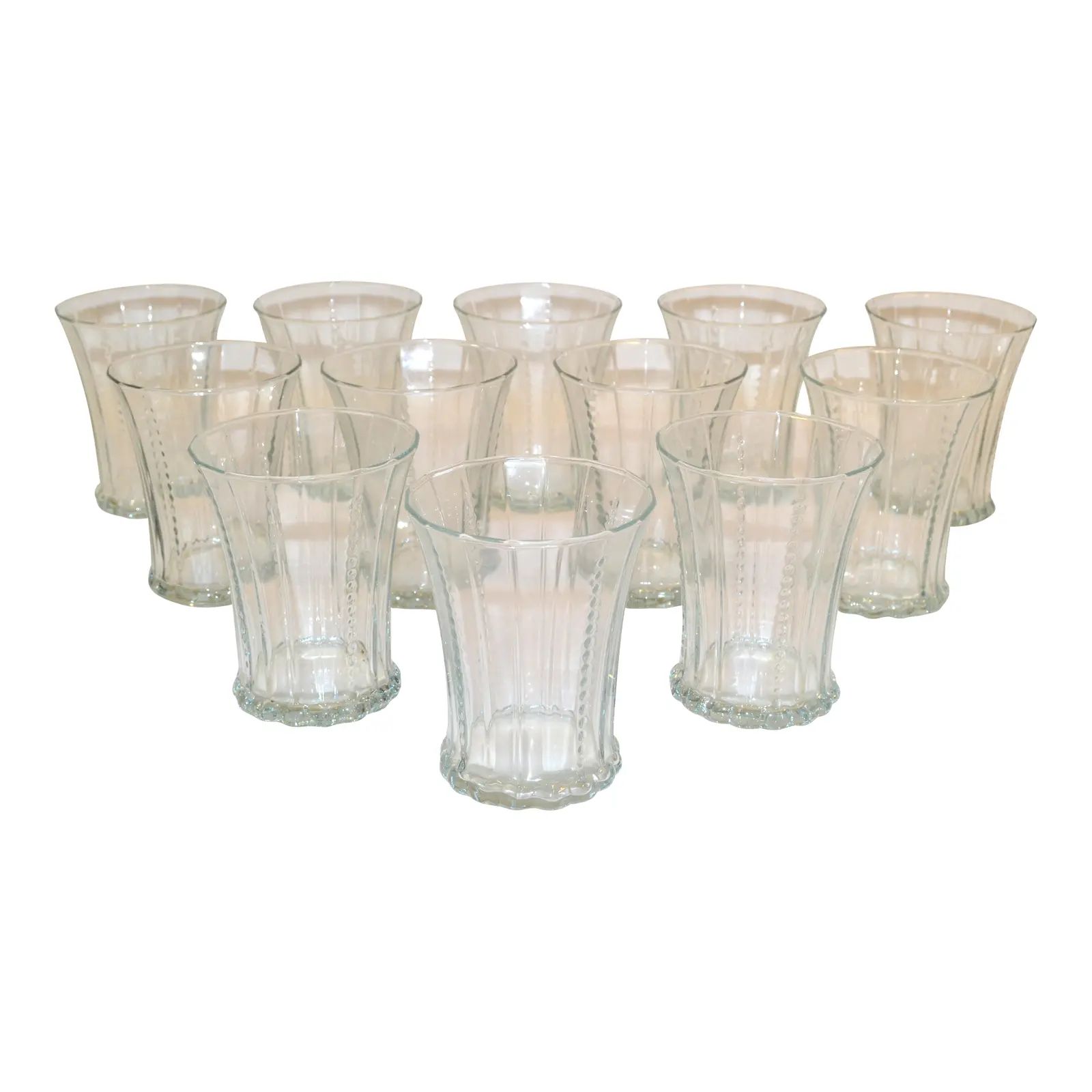 Set 12 Blown Bubble Glass Mid-Century Modern Drinking Glasses Glassware Italy | Chairish