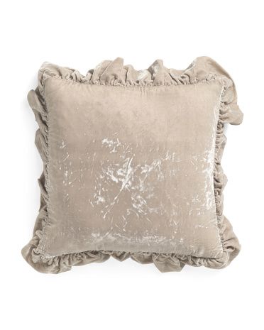20x20 Feather Filled Velvet Ruffle Pillow | TJ Maxx