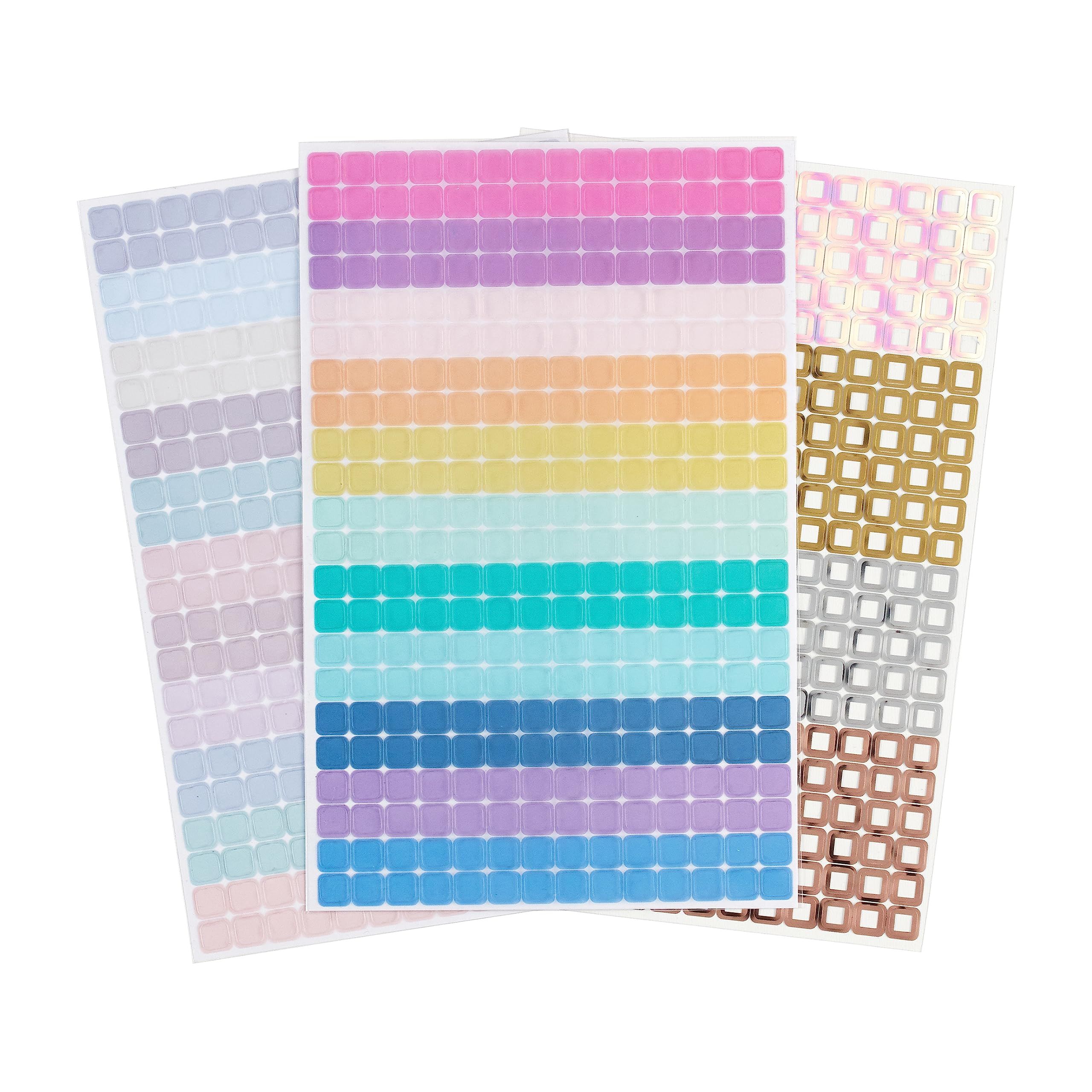 Erin Condren Designer Sticker Pack - Multi-Colored Squares Stickers 3 Pack. Contains Decorative, ... | Amazon (US)