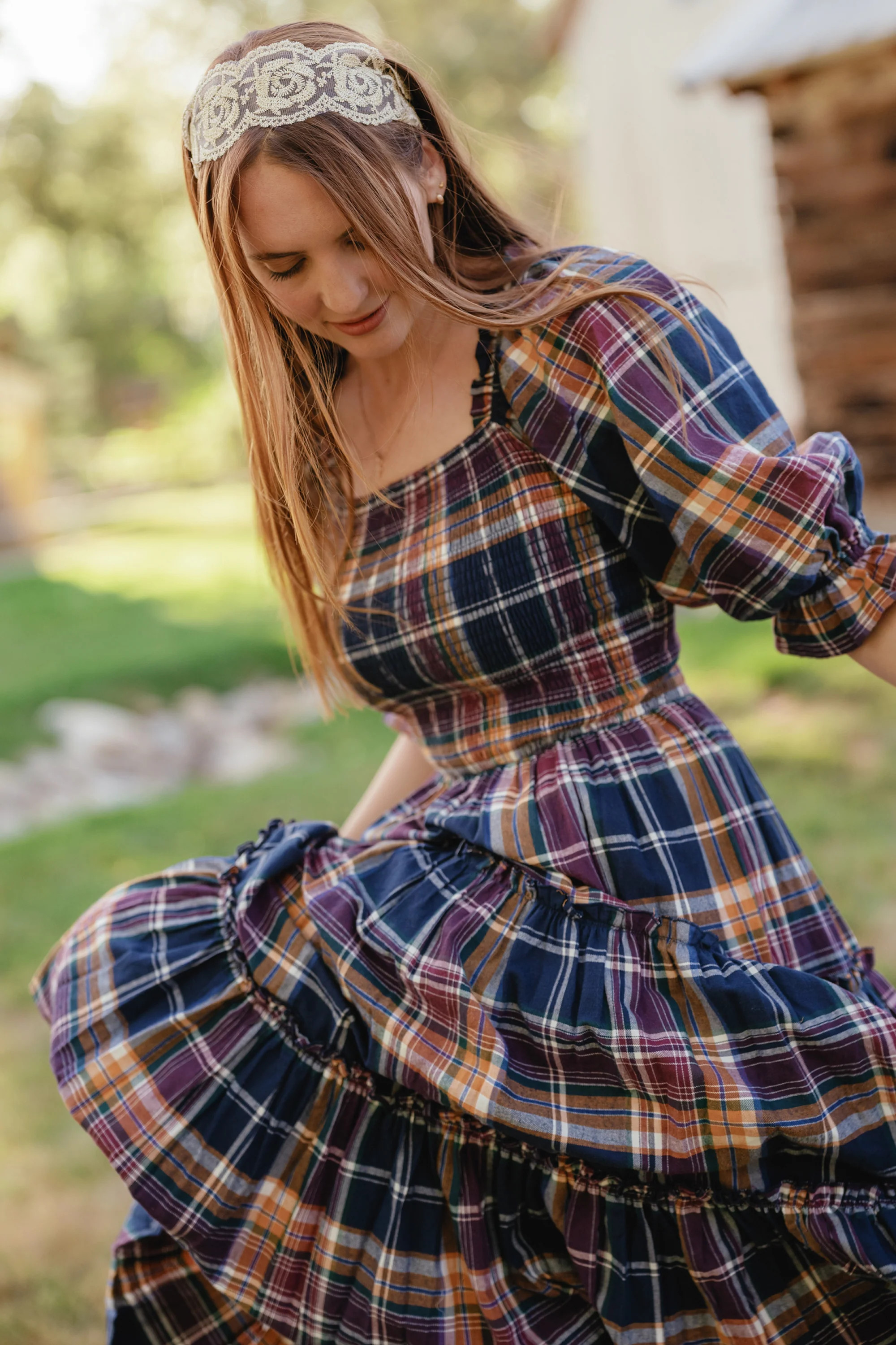 Madeline Dress in Midnight Plaid | Ivy City Co