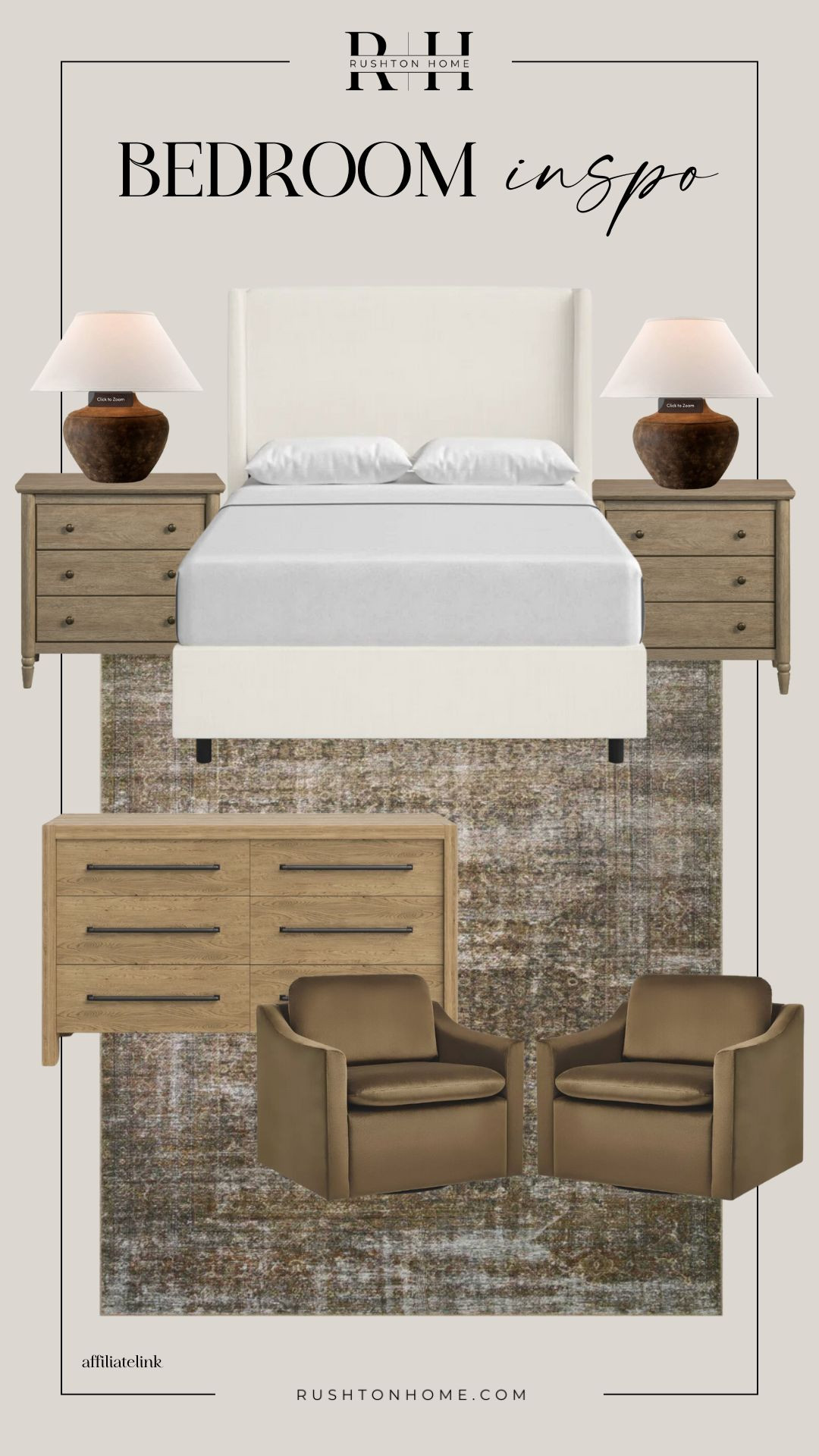 This brown toned bedroom is neutral and sooo cozy!!

Bedroom furniture, bedroom design, bedroom decor, master bedroom, dresser,  bedframe, chest of drawers, 6 drawer dresser, bedside tables, nightstand, bedroom lamp, lighting, bedroom inspiration 

 #LTKHoliday #LTKHome #LTKSaleAlert