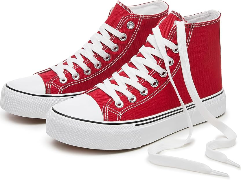 hash bubbie Unisex Fashion High top Sneakers Womens Classic High Tops Canvas Shoes Casual Tennis ... | Amazon (US)