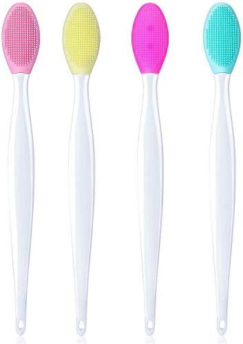 4 Pieces Silicone Exfoliating Lip Brush Tool Double-sided Soft Lip Brush for Smoother and Fuller ... | Amazon (US)