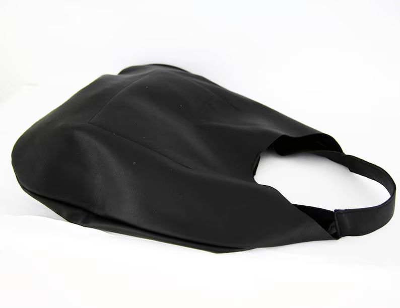 BLACK LEATHER HOBO bag, Black Handbag for Women, Black Handbag for Women,  Soft Leather Bag, Ever... | Etsy (US)