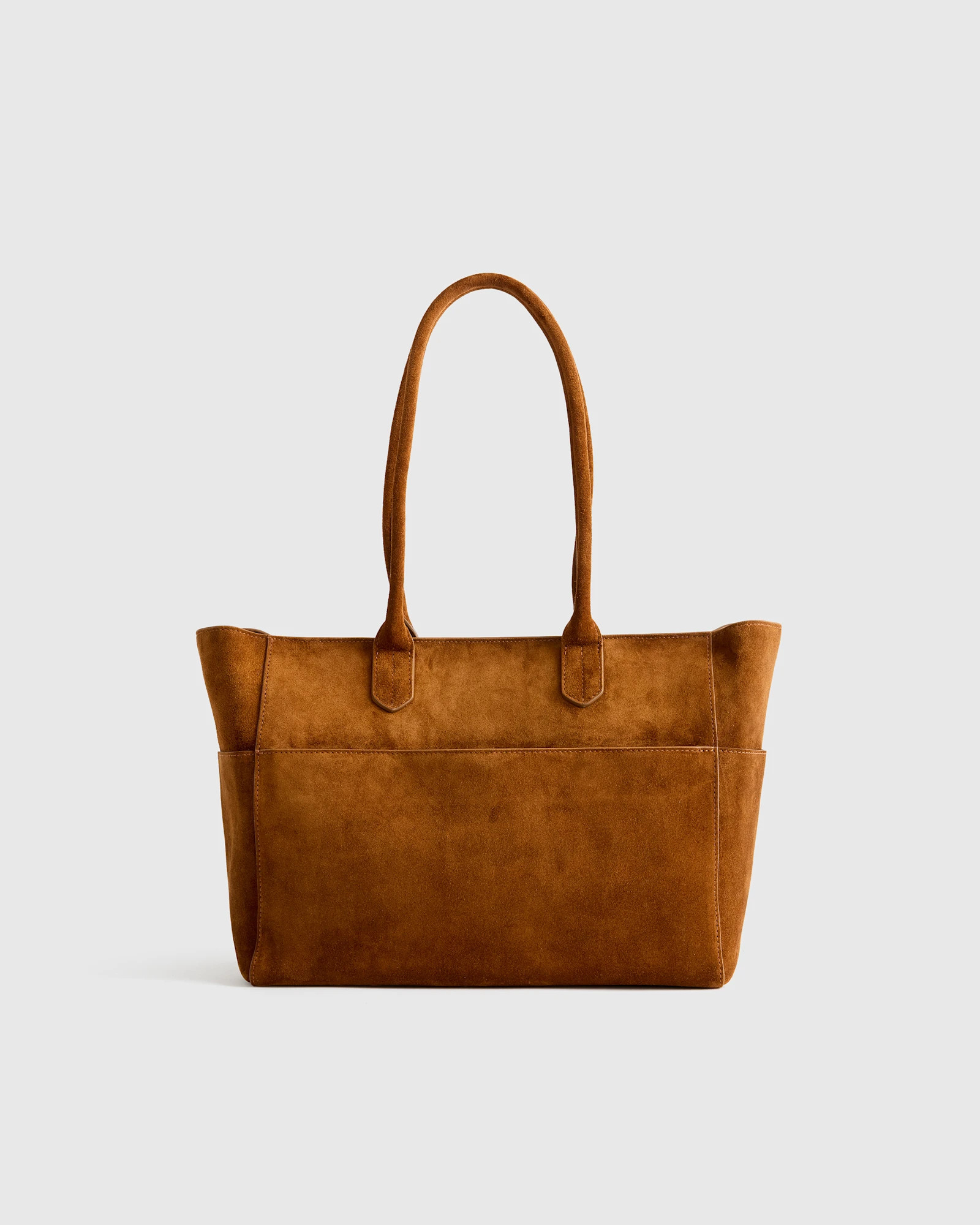 Quince | Women's Italian Suede Shopper Tote in Midnight, Suede Leather | Quince