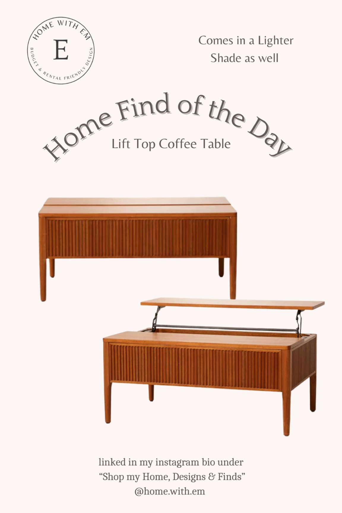 In a natural finish with a clean, mid-century-inspired design, this coffee table brings casually refined lines to your space. Wide coffee table featuring built-in storage with a lift-up top that hinges outward and can even be used as a tray on movie nights. Constructed with faceted detailing for added dimension cut into wood along sides. Available exclusively at Urban Outfitters.

Features
- Mid-century coffee table with a pop-up tabletop
- Allover faceted detailing
- UO exclusive

#LTKstyletip #LTKfamily #LTKhome