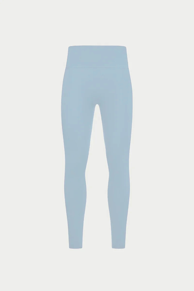 SCULPTING STRETCH EMBLEM LEGGINGS - POWDER BLUE | The Couture Club