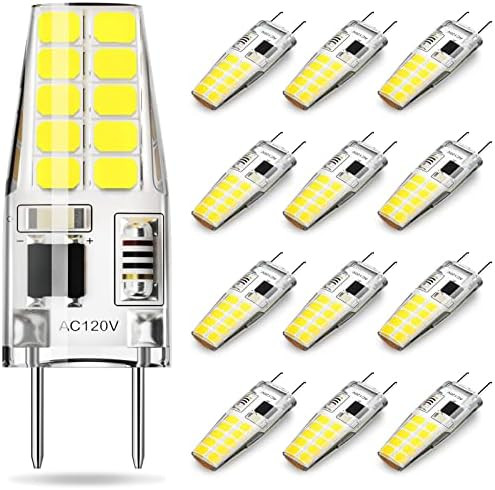 SHINESTAR 12-Pack G8 Led Bulb Dimmable, 120V T4 Bulb 20w, Daylight White 6000K, Under Cabinet Lig... | Amazon (US)