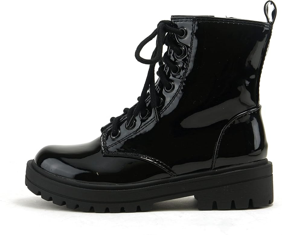 Soda FIRM - Lug Sole Combat Ankle Bootie Lace up w/Side Zipper | Amazon (US)