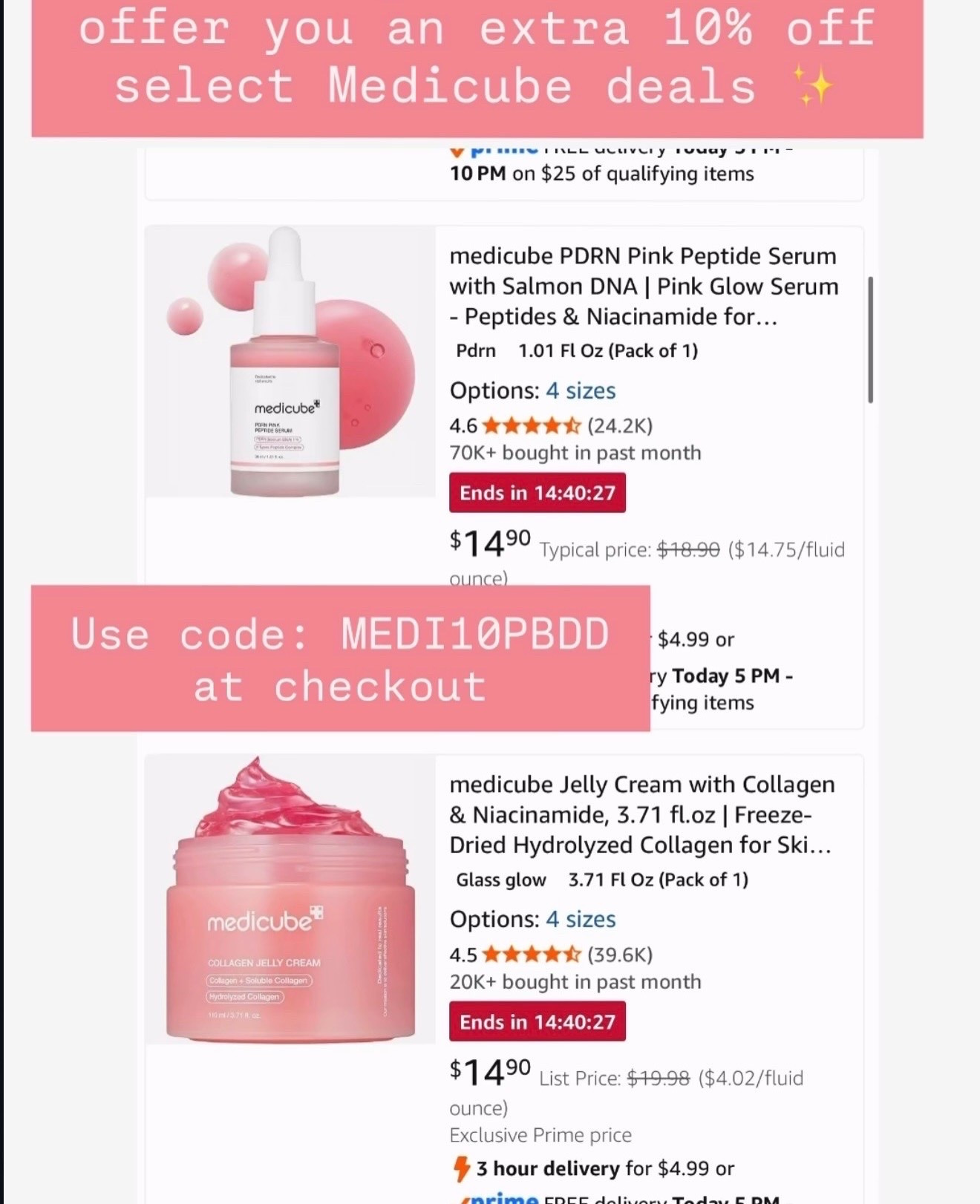 Extra 10% off select Medicube deals ✨
Use code MEDI10PBDD at checkout
Tap the link to shop — code ends today!