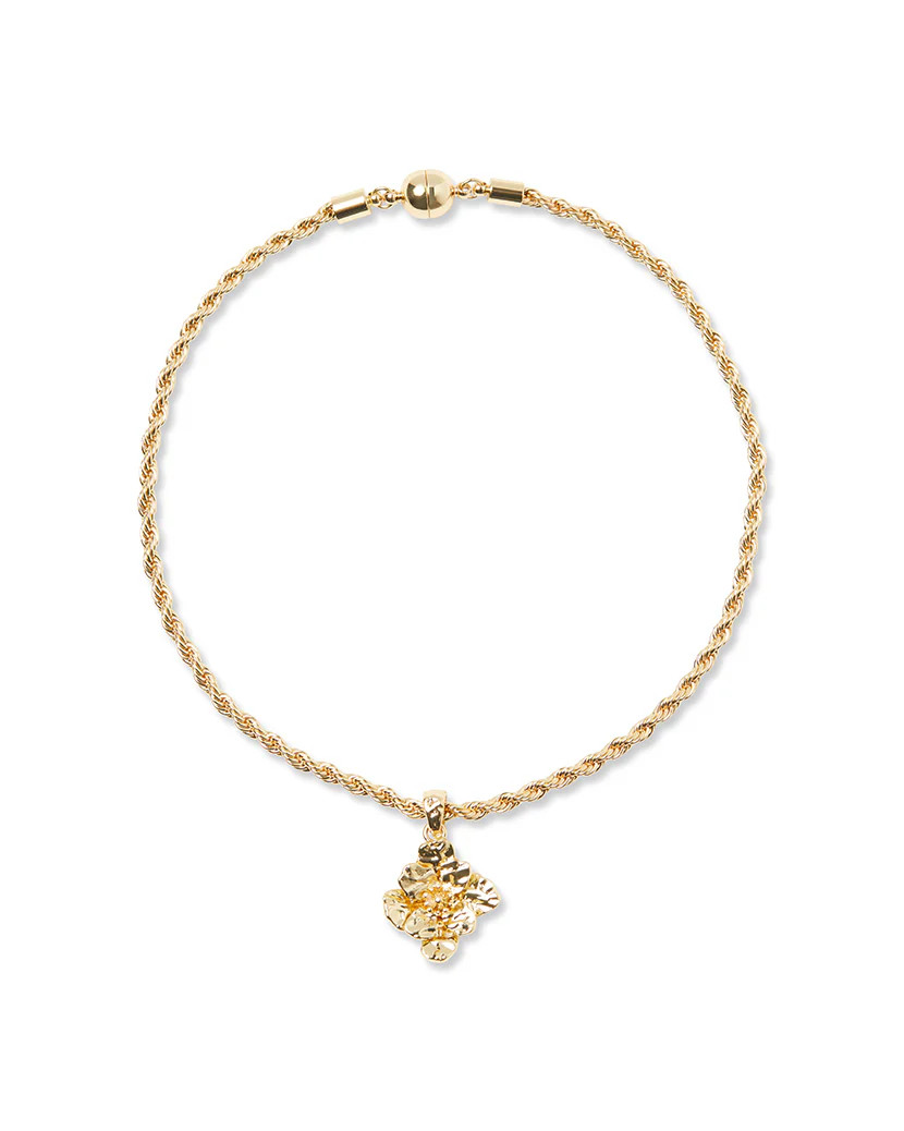 Hammered Floral Pendant Necklace | We Wore What