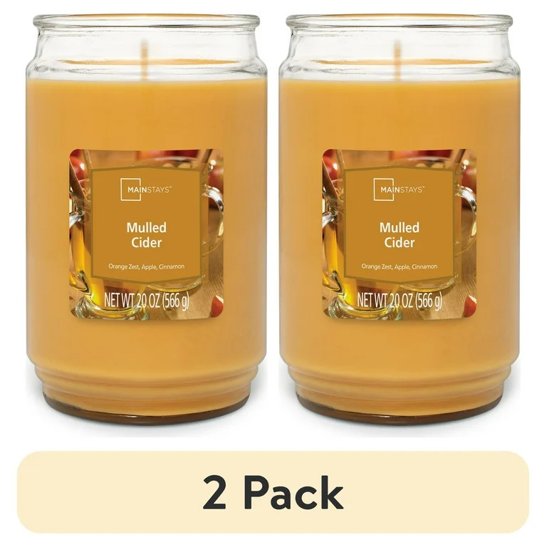 (2 pack) Mainstays Mulled Cider Scented Single Wick Candle, 20 oz. | Walmart (US)