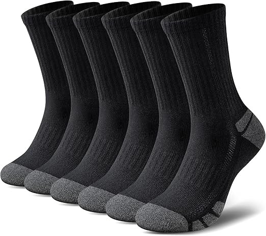 Cotton Crew Socks Cushion Athletic Socks Breathable Moisture Control Running Socks Sports Socks f... | Amazon (US)
