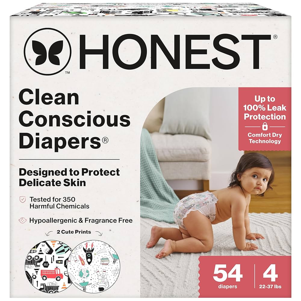The Honest Company Clean Conscious Diapers for Delicate Skin | Up to 100% Leakproof | Hypoallerge... | Amazon (US)