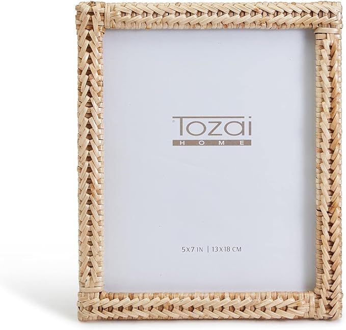 Amazon.com - Tozai Amanpulo Woven Rattan 5" x 7" Photo Frame (hangs or stands) - | Amazon (US)