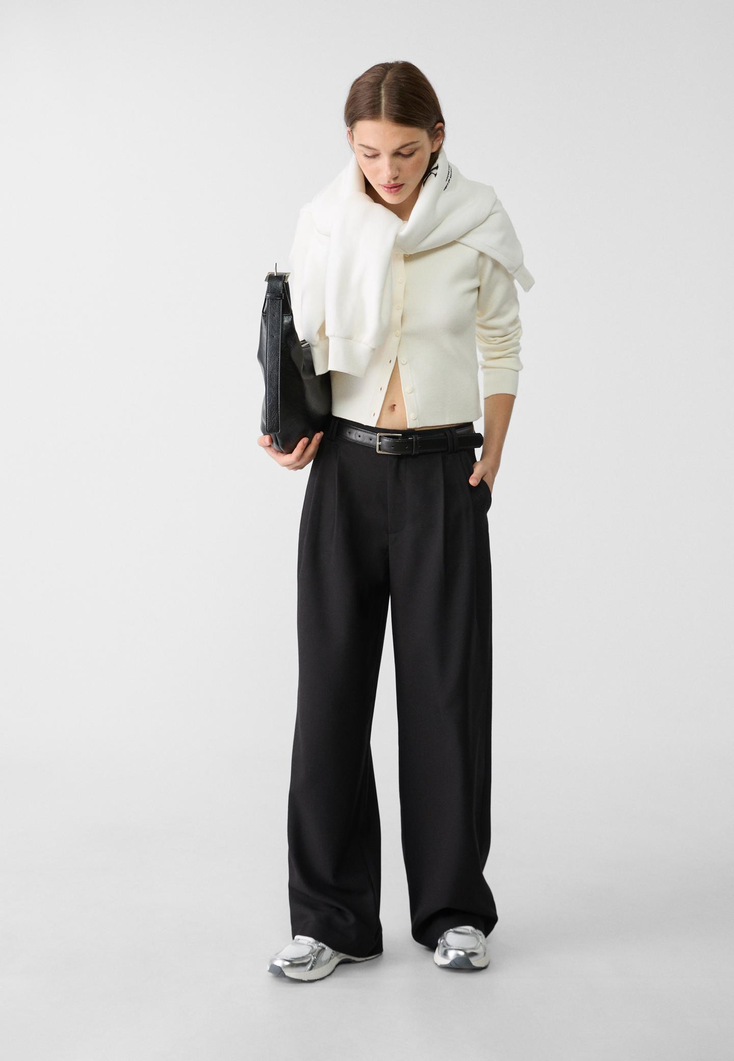 Smart wide-leg trousers with belt£35.99Select size | Stradivarius (UK)
