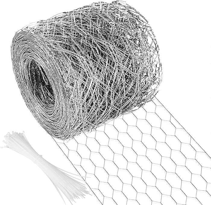 Chicken Wire 4 in x 590.5 in Poultry Wire Netting Hexagonal Galvanized Mesh Garden Fence Barrier ... | Amazon (US)