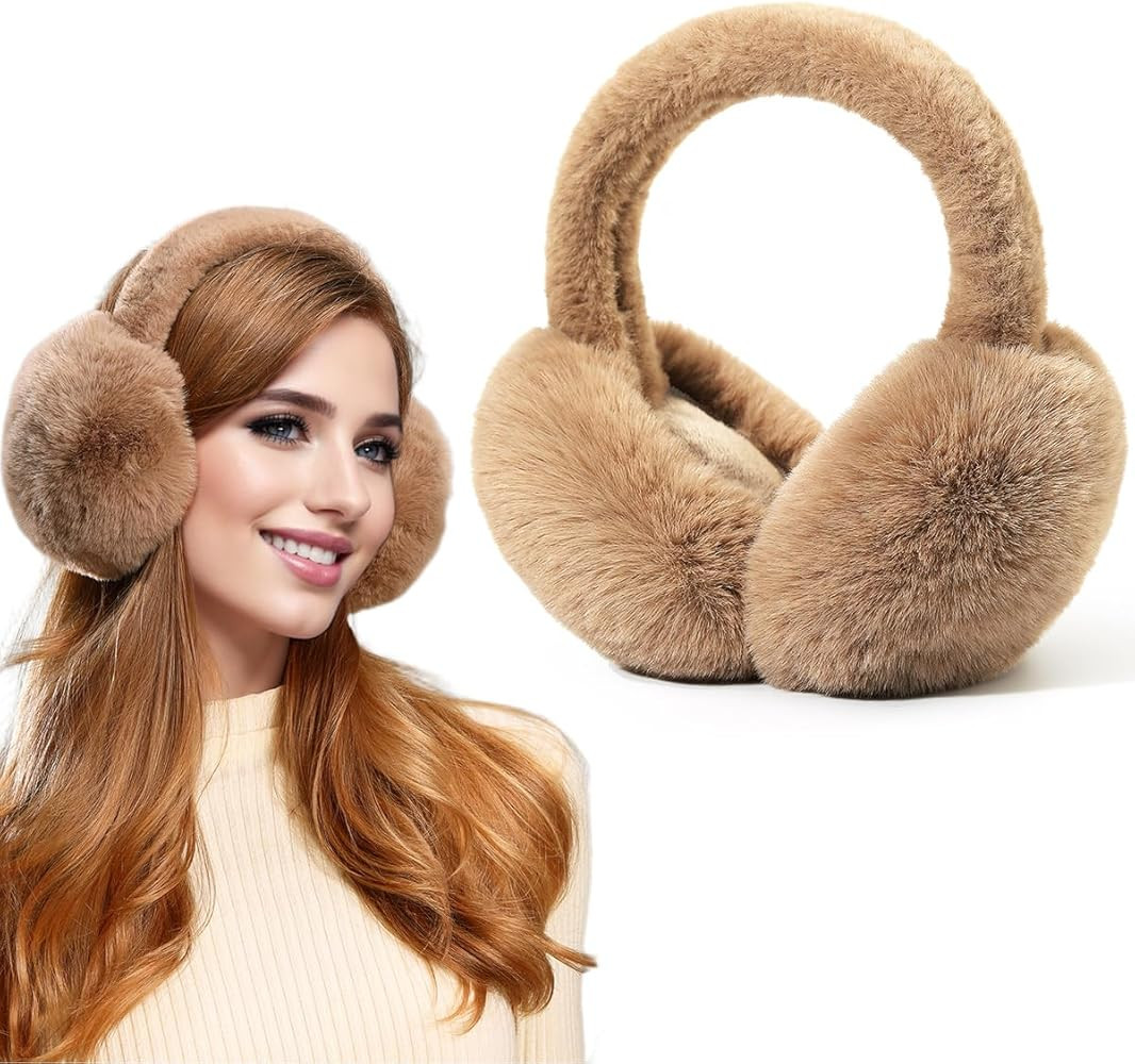 Women Winter Ear Muffs Warm faux fur Earmuffs Foldable Ear Warmer Ladies Ear Covers 1/2Pack | Amazon (CA)