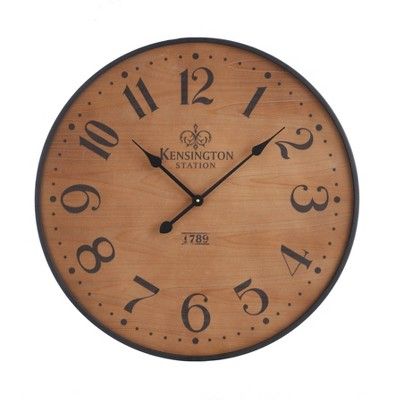 26" Wood Wall Clock Pine Finish Black - Threshold™ | Target
