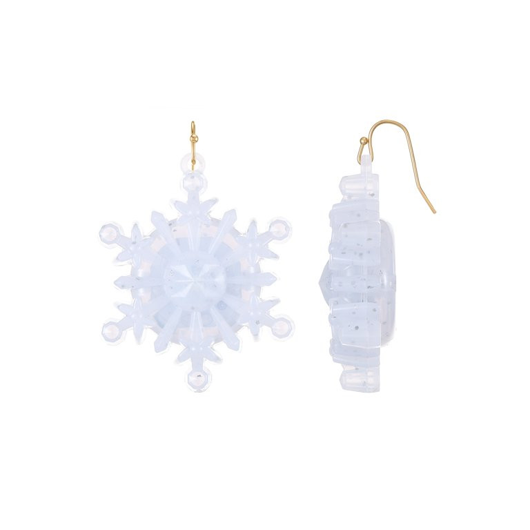 Holiday Time Women's Light-Up Snowflake Earring, White - Walmart.com | Walmart (US)