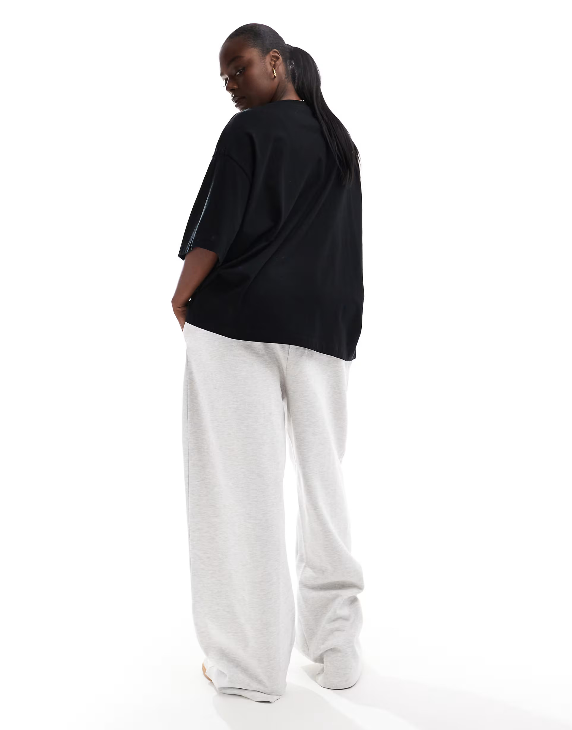 ASOS DESIGN Curve tailored jersey sweatpants in ice heather | ASOS | ASOS (Global)