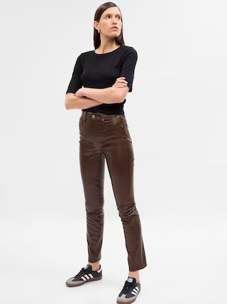 High Rise Vegan Leather Vintage Slim Pants | Gap (US)