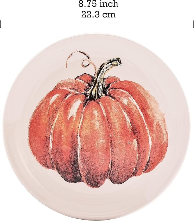 Bico Pumpkin Feast Ceramic Salad Plates, 8.75 inch, Set of 4, for Salad, Appetizer, Microwave & D... | Amazon (US)
