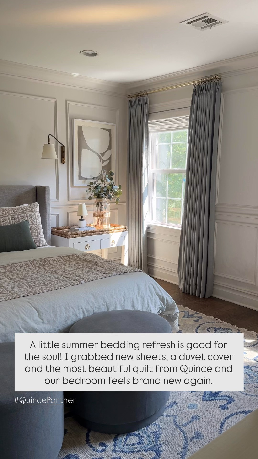A little summer bedding refresh is good for the soul! I grabbed new sheets, a duvet cover and the most beautiful quilt from @Quince and our bedroom feels brand new again. #QuincePartner

#LTKHome #LTKvlog #LTKselfcare