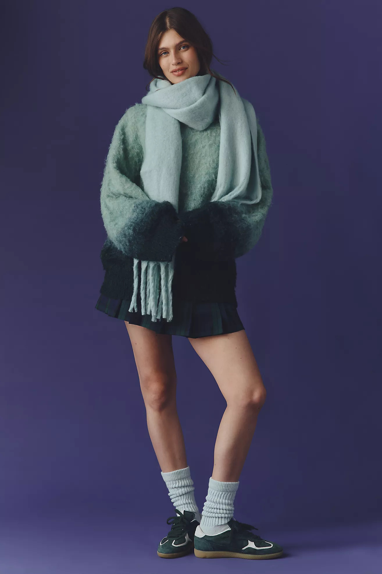 Maeve Solid Brushed Fringe Scarf | Anthropologie (US)