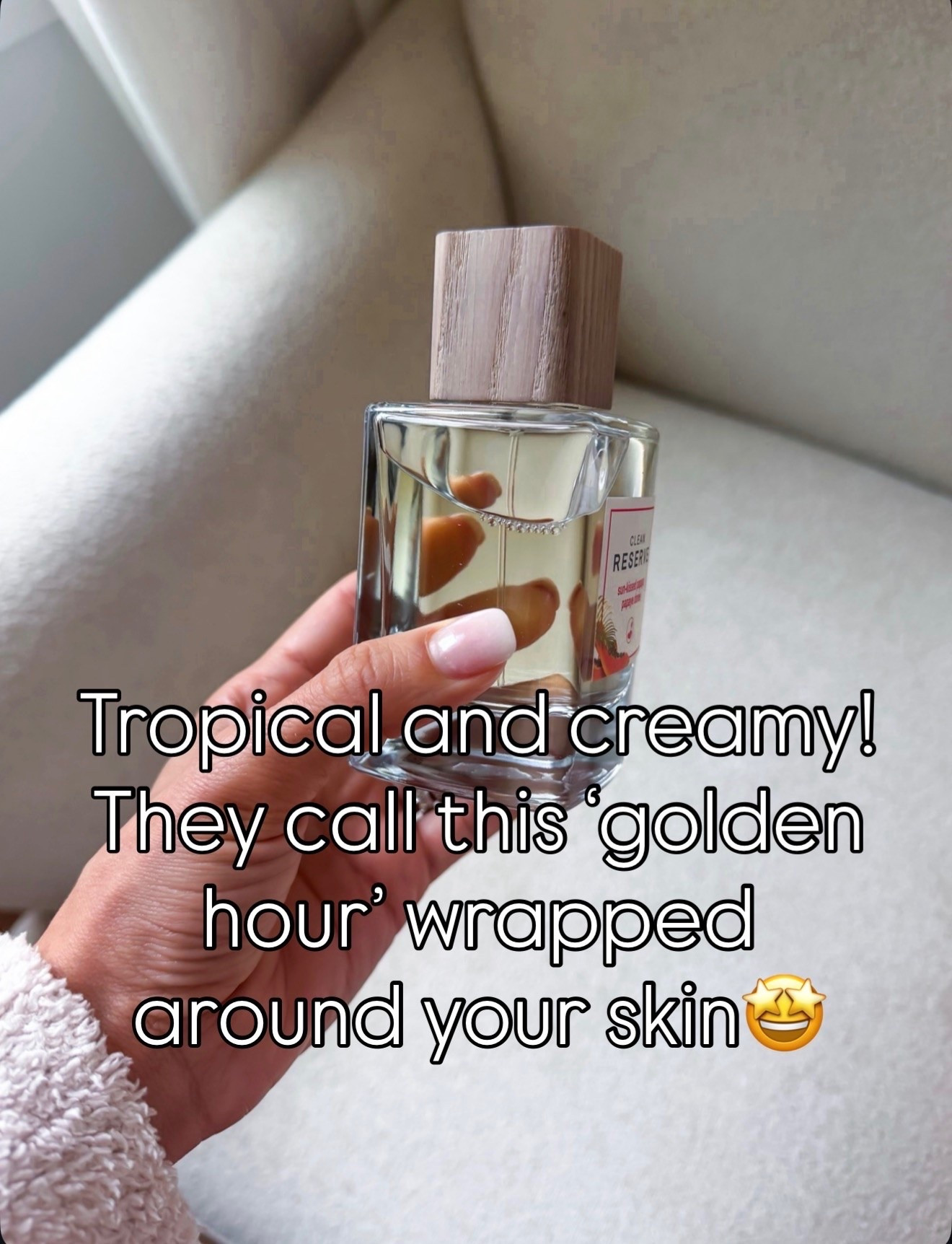 This perfume is so delicious. It’s called Sunkissed papaya. It has notes of papaya, vanilla, and coconut. It’s a top-selling new release and clean beauty brand!

#LTKmorningroutine #LTKselfcare #LTKBeauty