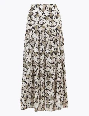 Pure Cotton Floral Tiered Maxi Skirt | Marks & Spencer (AU)