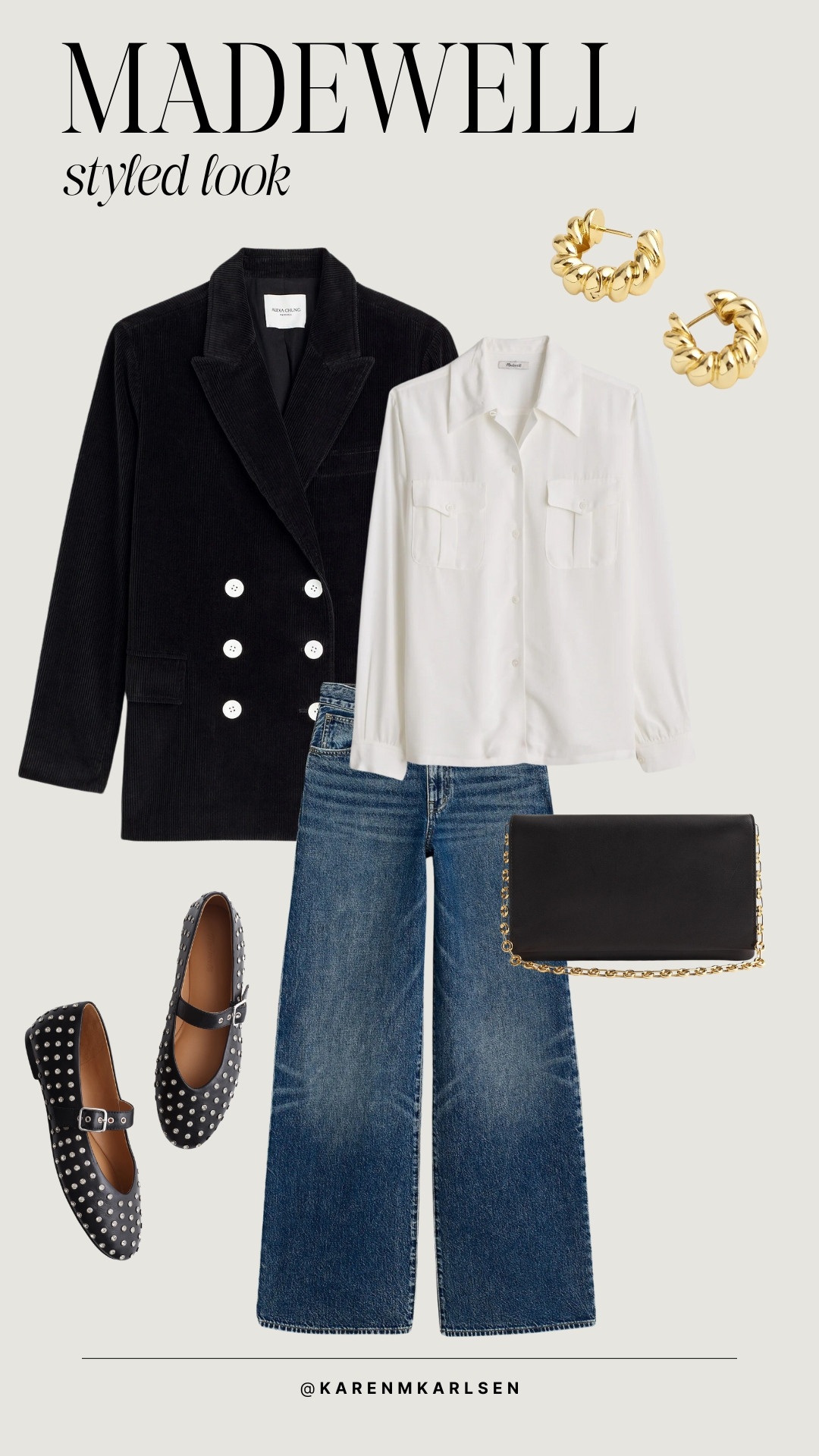 Elevate your look with timeless classics from Madewell! 🖤 This chic combo is perfect for day-to-night transitions: the tailored blazer, crisp white shirt, and wide-leg jeans bring effortless style.

✨ Complete the look with polished flats, a sleek clutch, and statement earrings.


Madewell | Fall Fashion | Elevated Basics | Timeless Style 

 #LTKOver40 #LTKStyleTip #LTKWorkwear