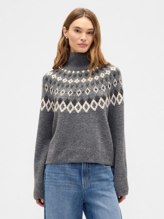 Relaxed Fair Isle Mockneck Sweater | Gap Factory