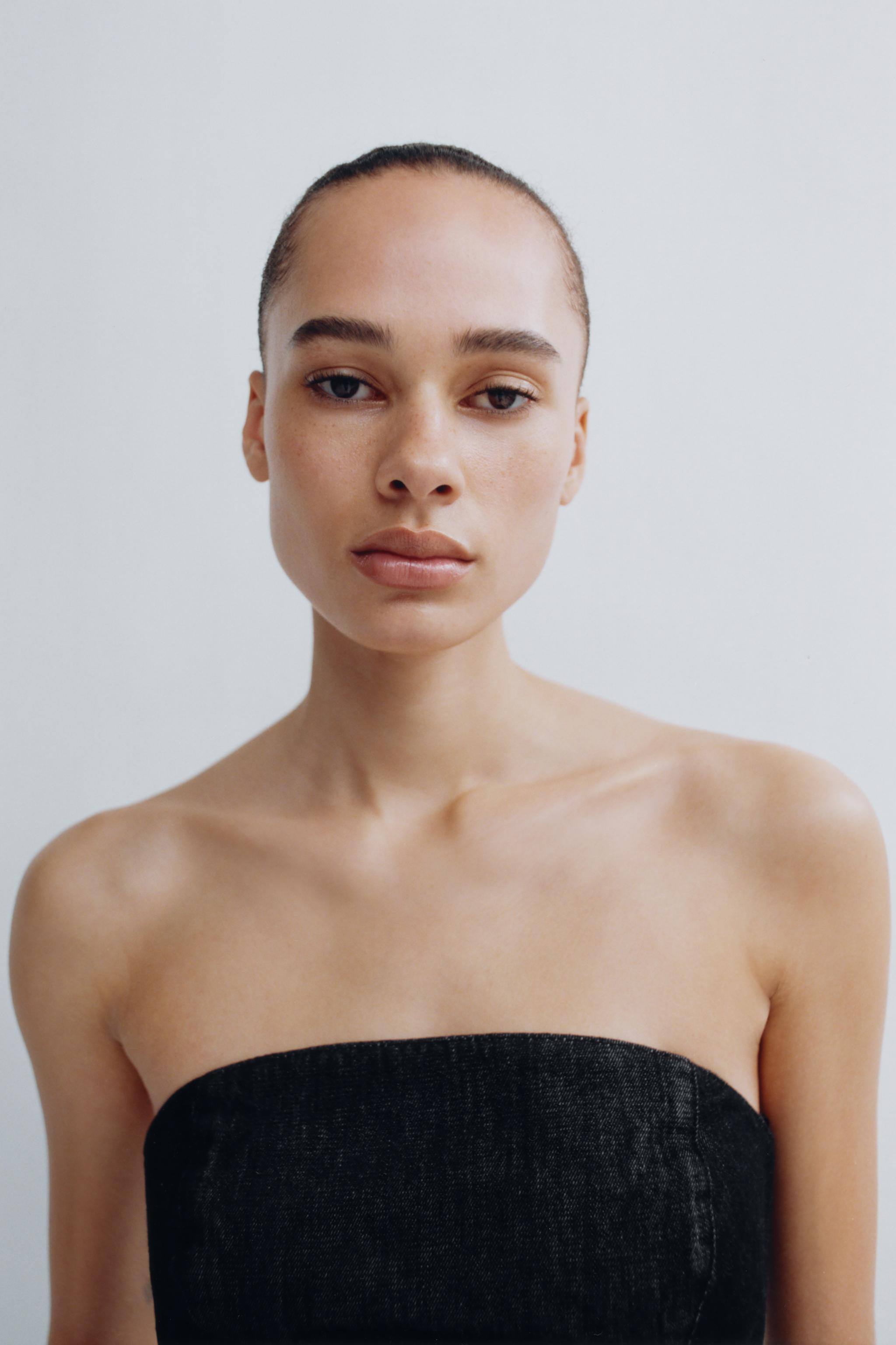 TRF DENIM BANDEAU TOP | Zara US