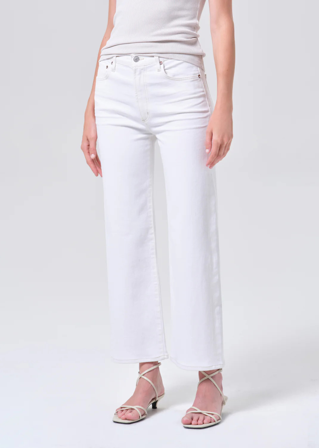 Harper Crop Jean in White Wash | AGOLDE