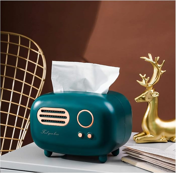 Retro Radio Shape Tissue Cover Box, Practical and Cute for Kitchen,Bathroom Vanity Countertops, B... | Amazon (US)