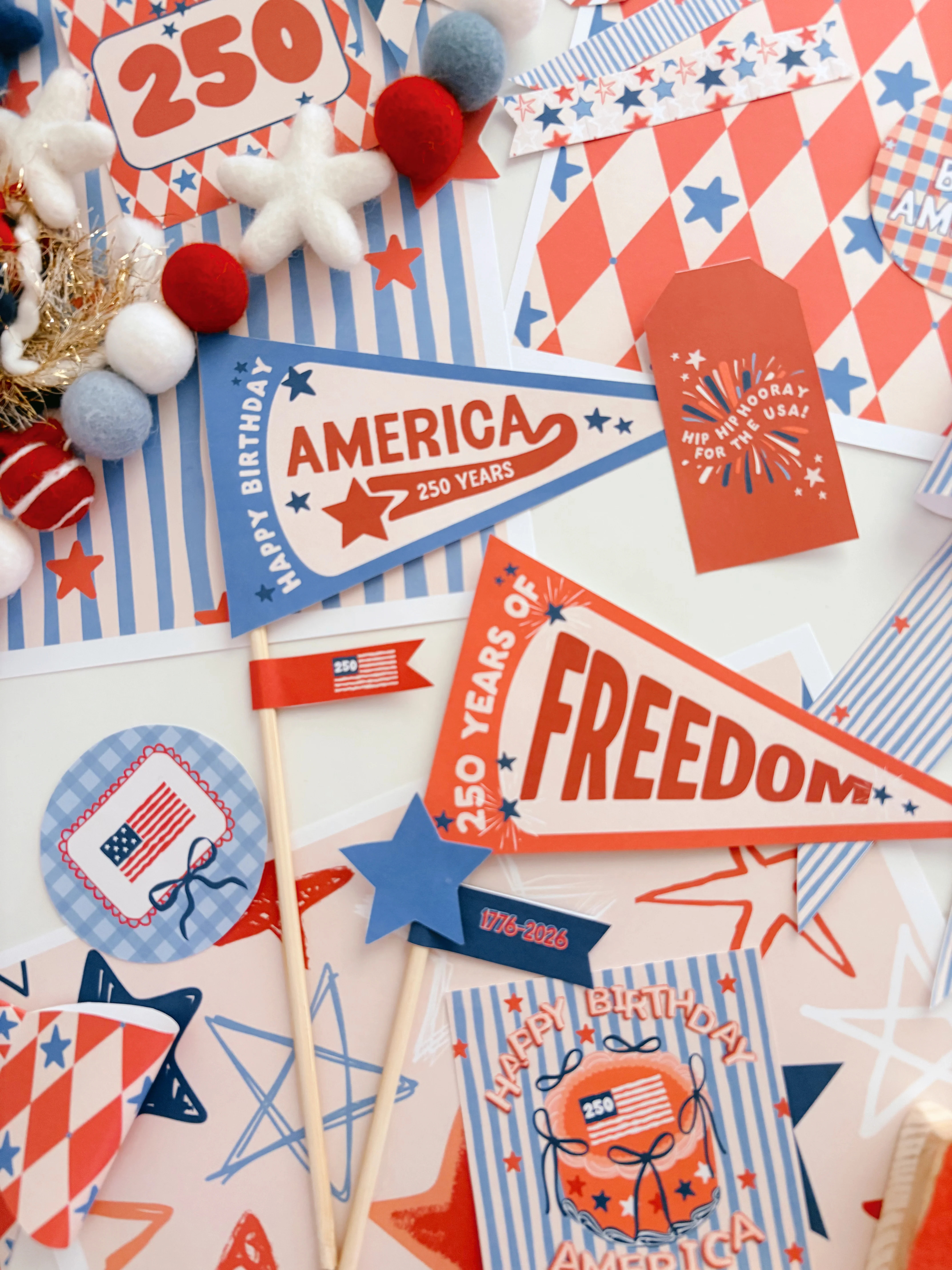 America 250 Celebration Collection | Patriotic Printables | The Letter Vee
