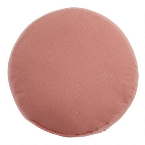 Round Yellow And Orange Concentric Throw Pillow | World Market