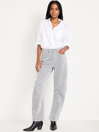 High-Waisted Baggy Barrel Jeans | Old Navy (US)