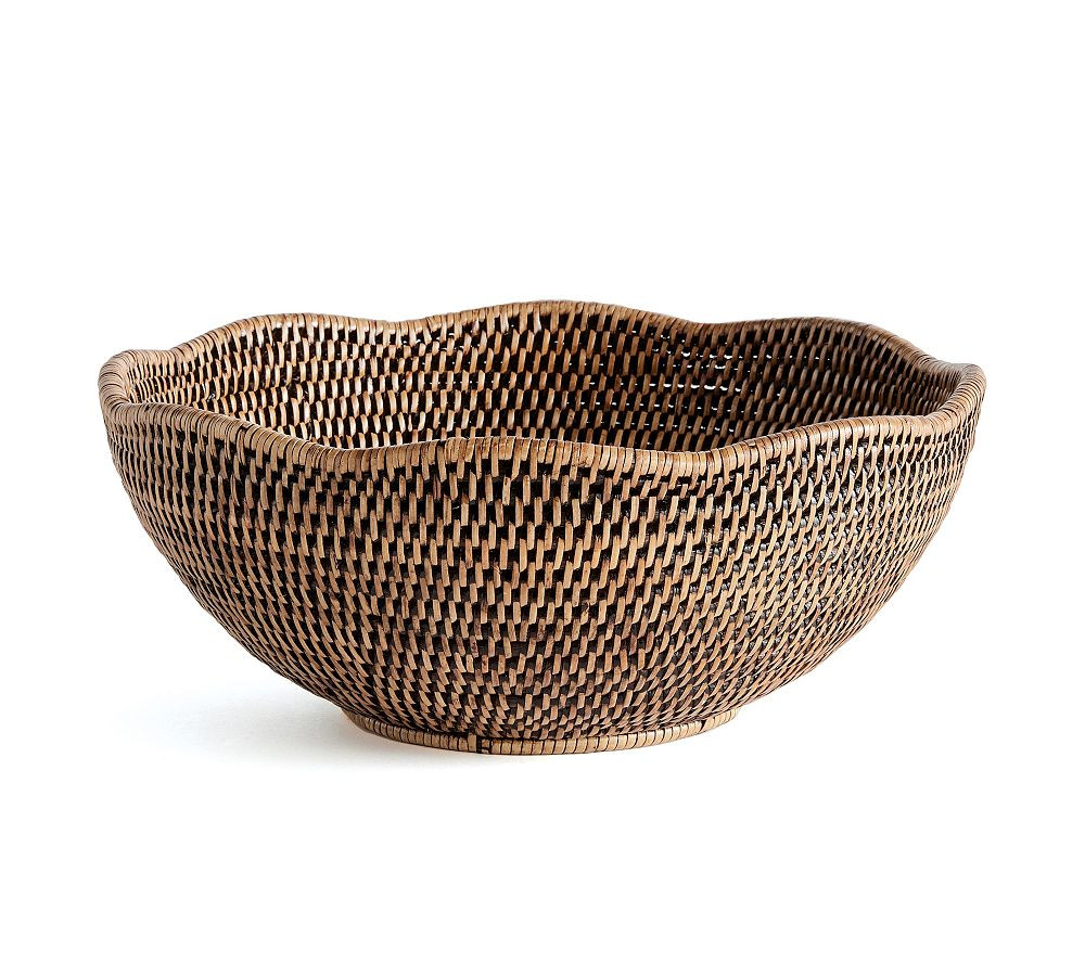Rattan Scalloped Edge Bowl | Pottery Barn (US)