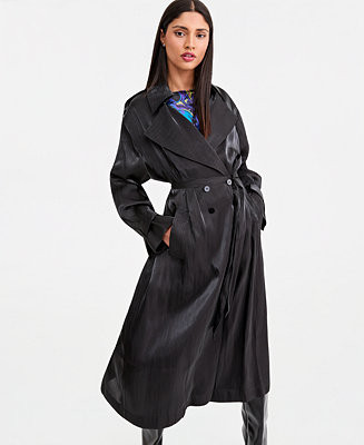 Women's Sheer Organza Double-Breasted Trench Coat | Macy's