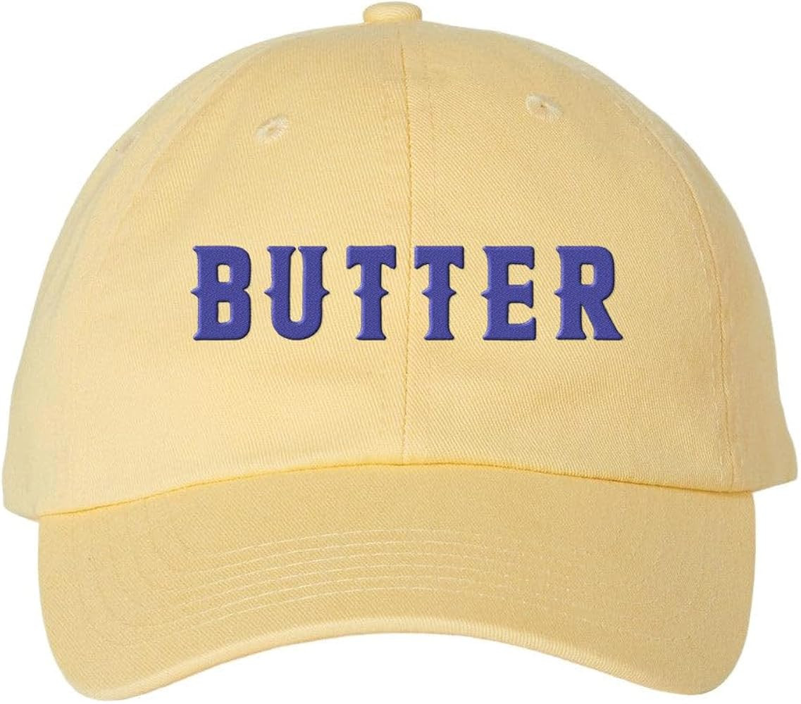 Butter Embroidered Baseball Cap Adjustable Cotton Dad Hat | Amazon (US)