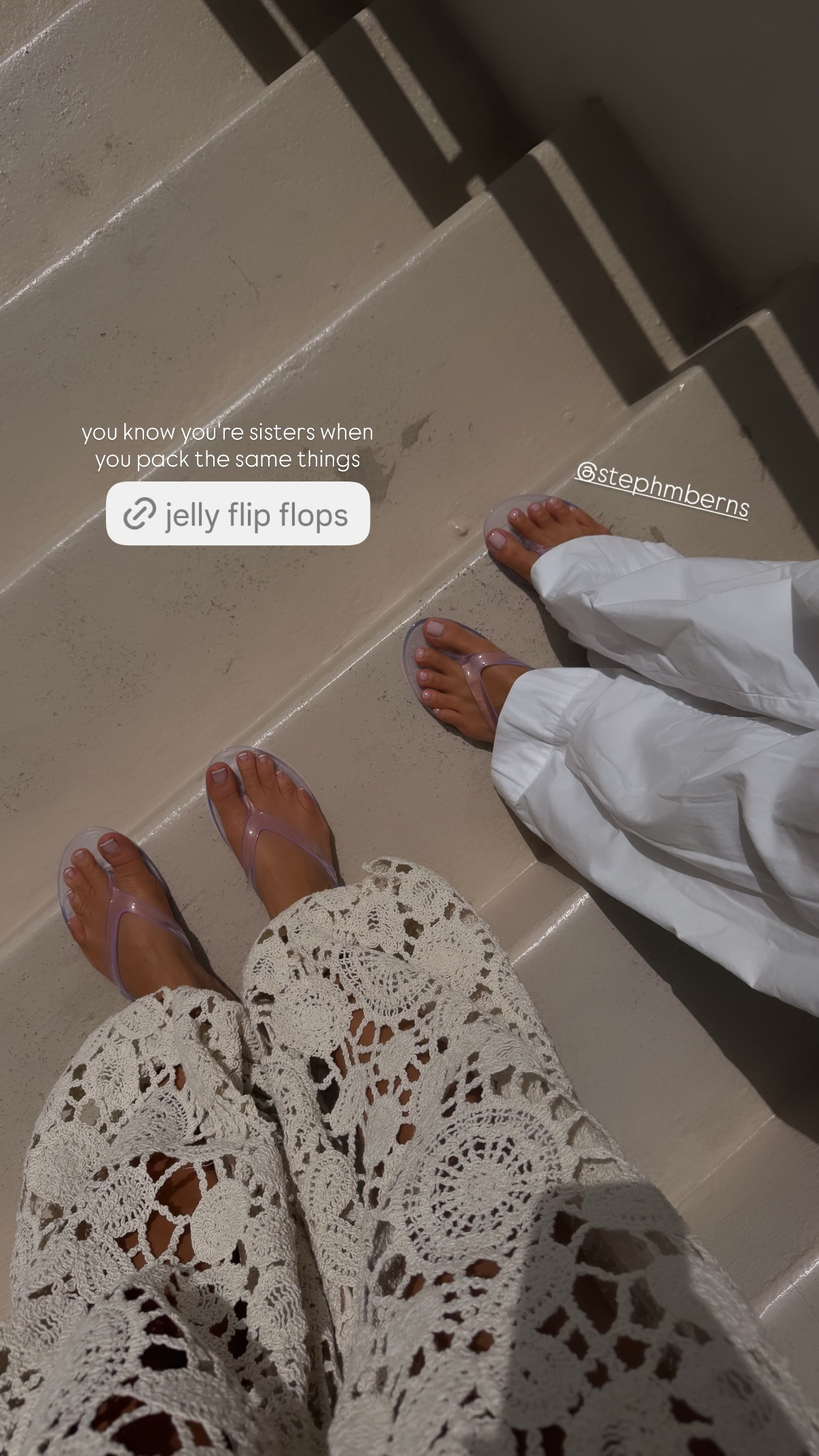 you know you're sisters when you wear the same shoes 

 