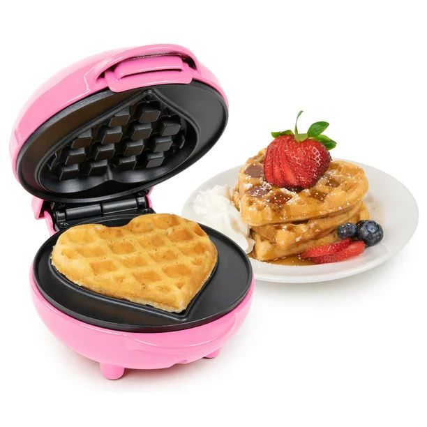 Nostalgia My Mini Heart Waffle Maker, Pink | Walmart (US)