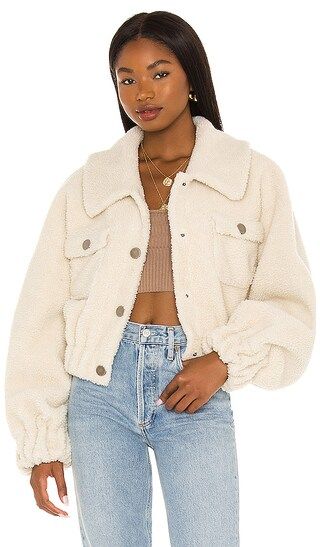 Nara Cropped Jacket in Ivory | Revolve Clothing (Global)