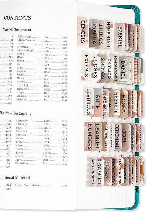 Amazon.com : Laminated Bible Tabs for Women & Men - Large Print Tabs for Study Bibles, Boho Theme... | Amazon (US)