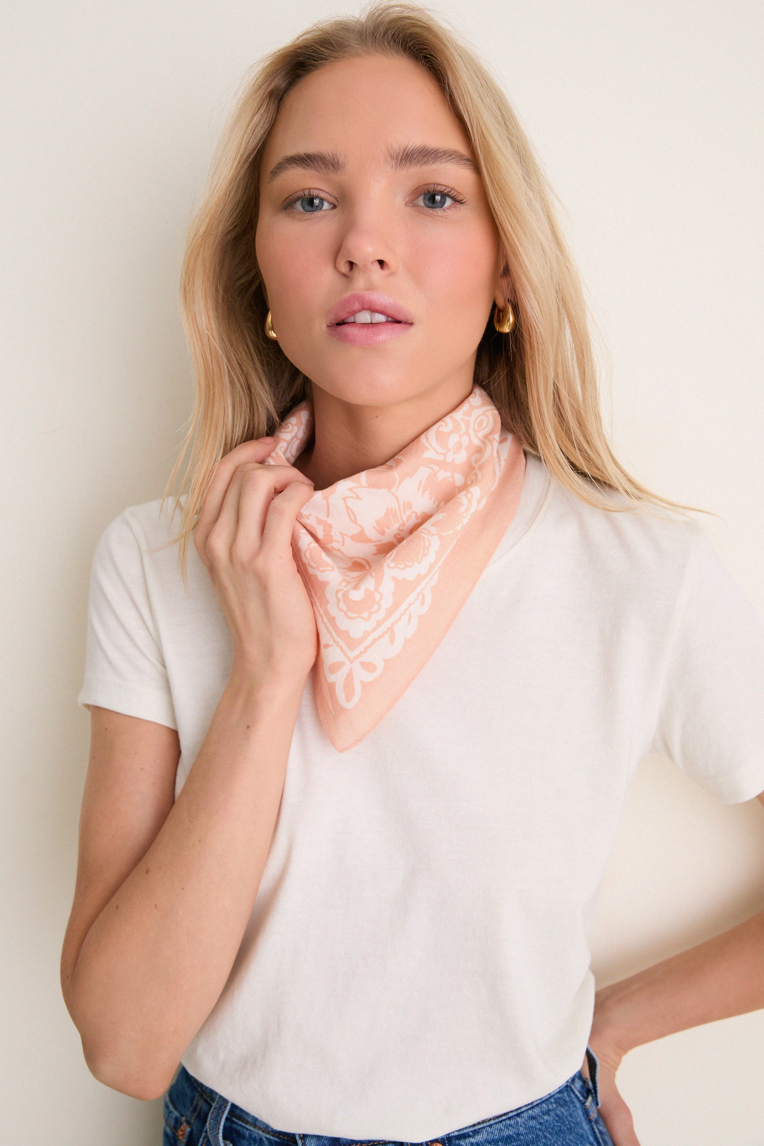 White Peach Tropical Punch Cotton Scarf | Tuckernuck (US)