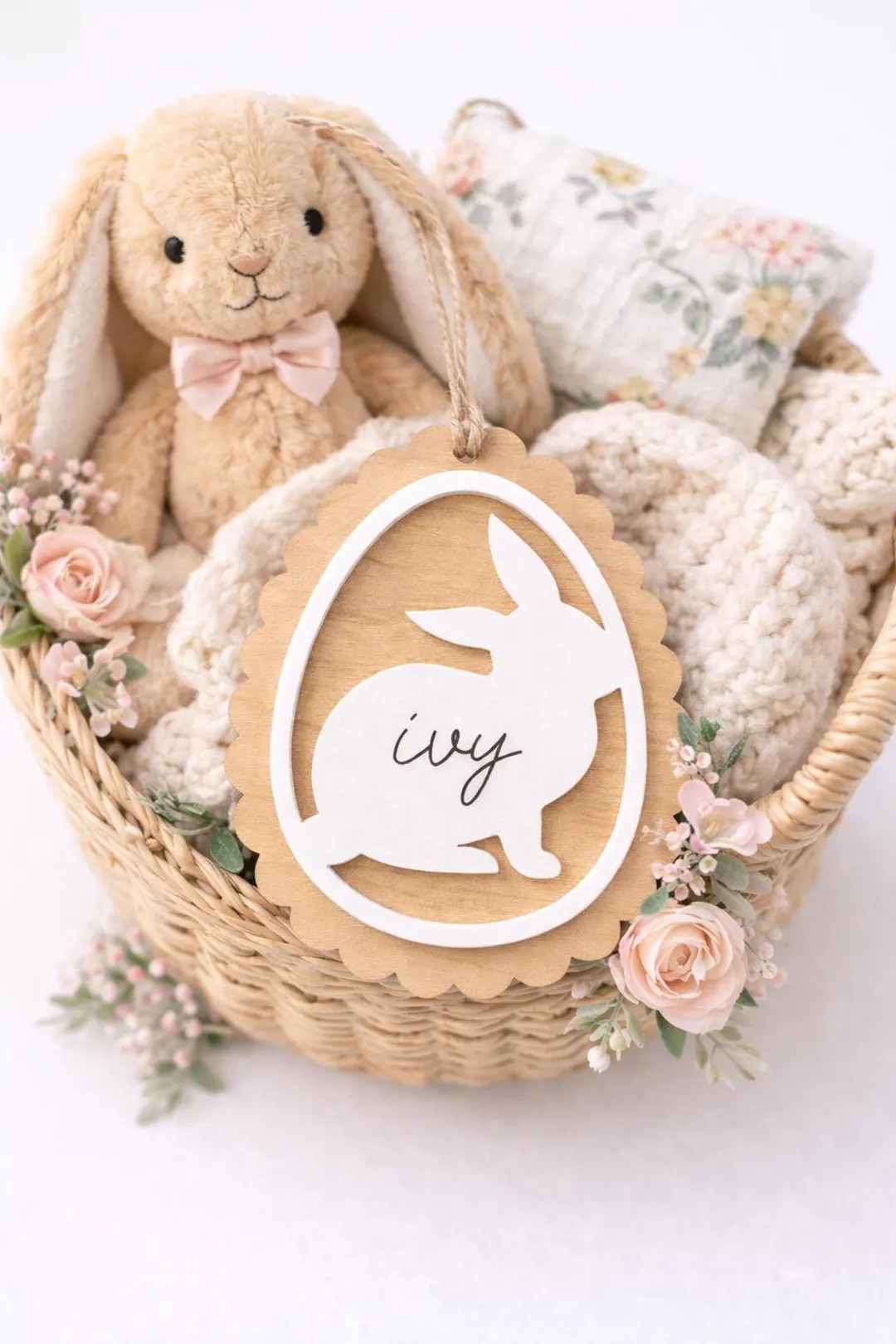 Personalized Wooden Easter Bunny Name Tag | Layered Laser Cut Decor - Etsy | Etsy (US)