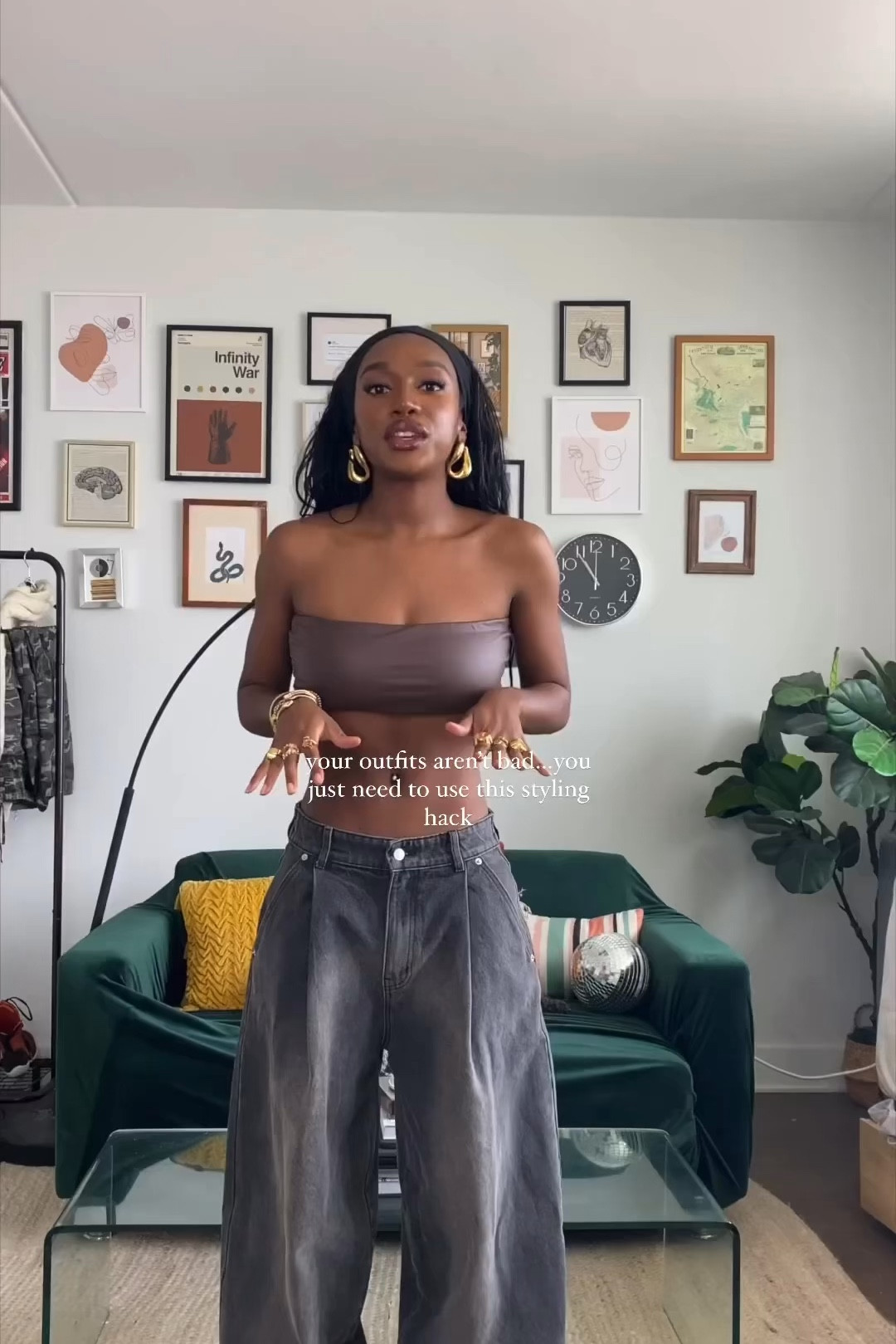 streetwear inspired outfit ✨

baggy jeans, brown leather bandeau top and brown leather boots 

#LTKStyleTip #LTKSummerSales #LTKVideo